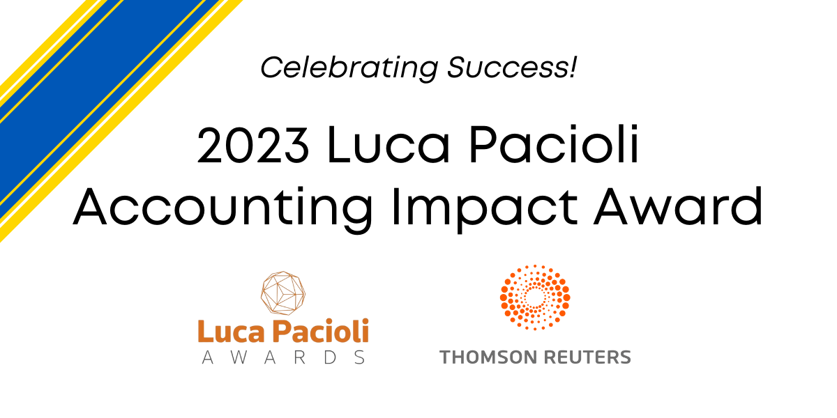 2023 Luca Pacioli Accounting Impact Award from Thomson Reuters